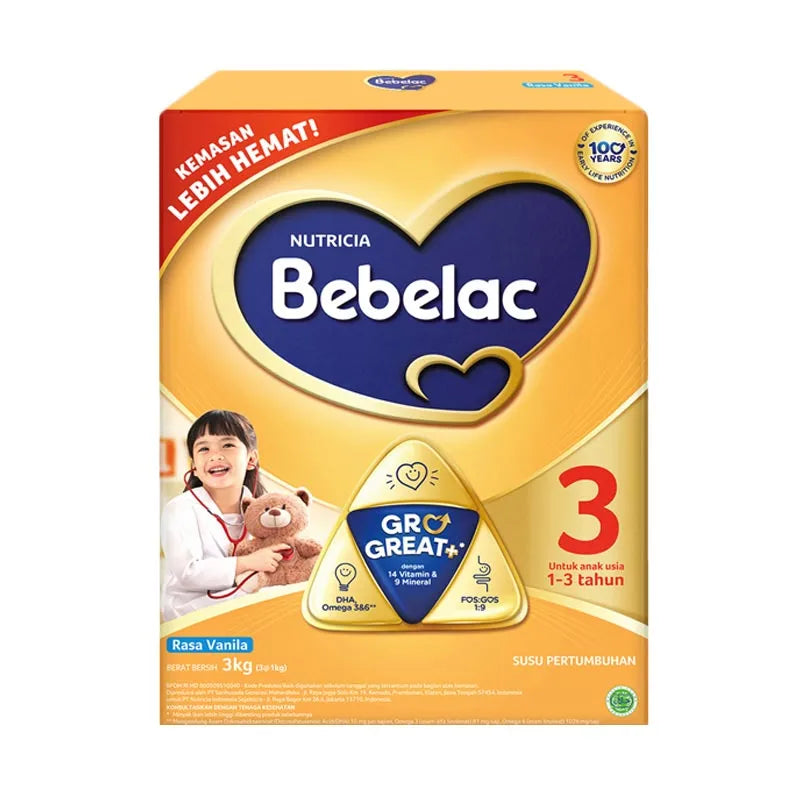 Bebelac 3 Vanilla Susu Pertumbuhan Bubuk 4x3000gr
