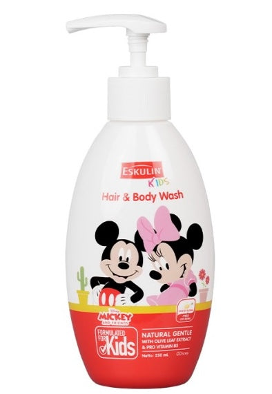 Eskulin Kids Hair & Body Wash Mickey & Friends 250ml x 24 botol