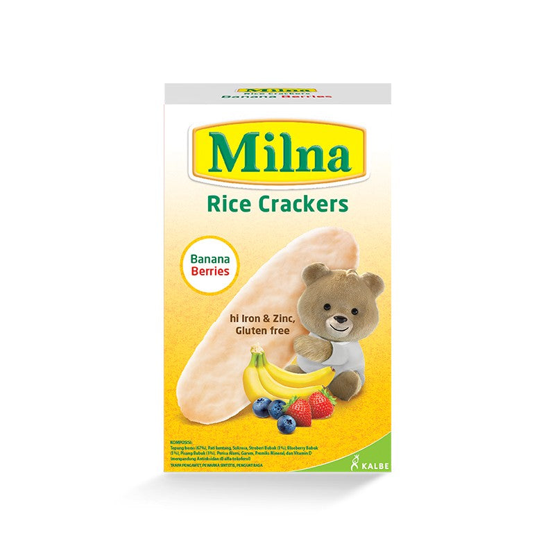 MILNA RICE CRACKERS BANANA BERRIES 5x4grx12
