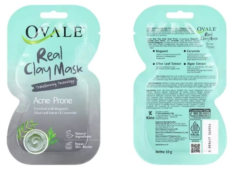 Ovale Real Clay Mask Acne Prone 144pcsx10gr