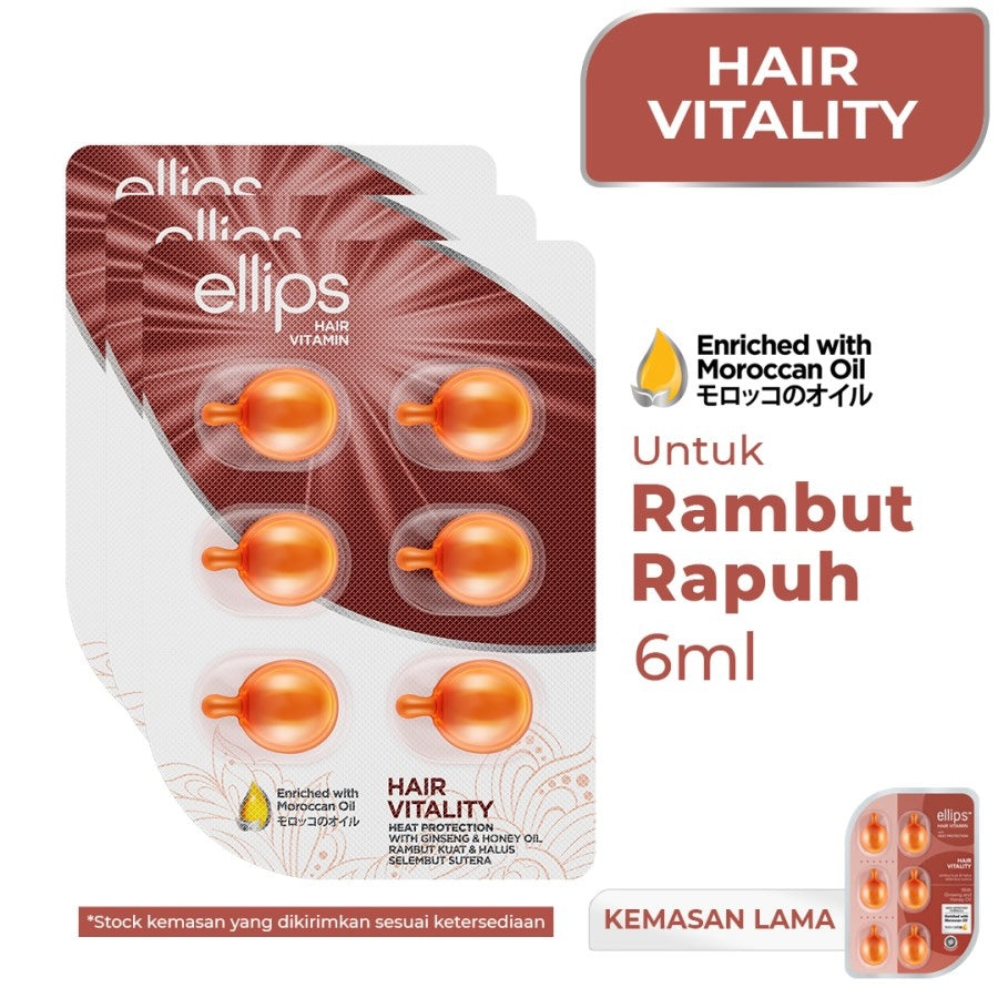 Ellips Hair Vitamin Moroccan Oil Hair Treatment Blister 12x6butir